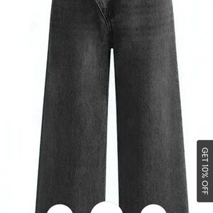Commense NWT Black Asymmetric Waist Wide-Leg Jeans Size Medium 
SPU: OA250115054